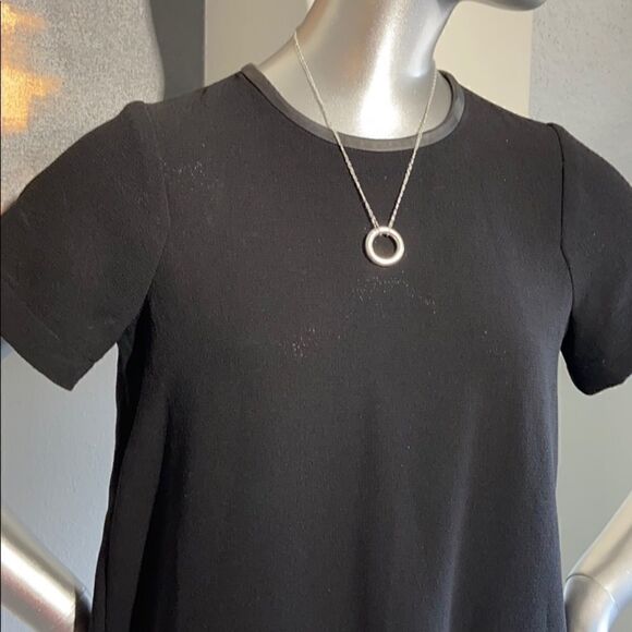 Madewell  Blouse Leather Collar in Black Size XS - Picture 6 of 10